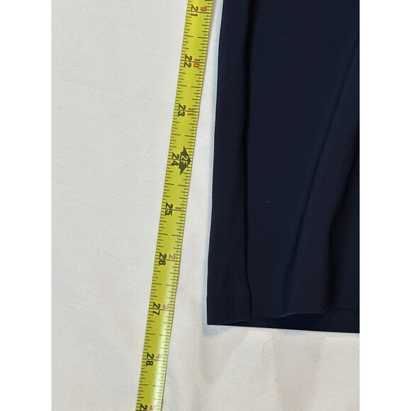 Athleta Metropolis Straight Leg Pants Womens 0 Navy Blue Elastic Waist Zip Ankle - Picture 10 of 15